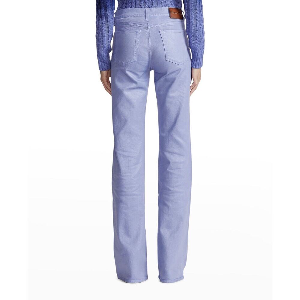 Ralph Lauren Collection Purple Label Lilac Coated Foil Denim Bootcut Jeans 26 - Picture 2 of 7